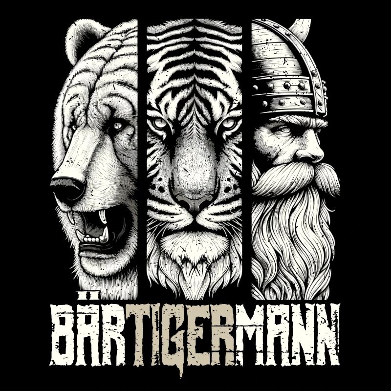 Bärtigermann Bär Tiger Mann Geschenk Bart