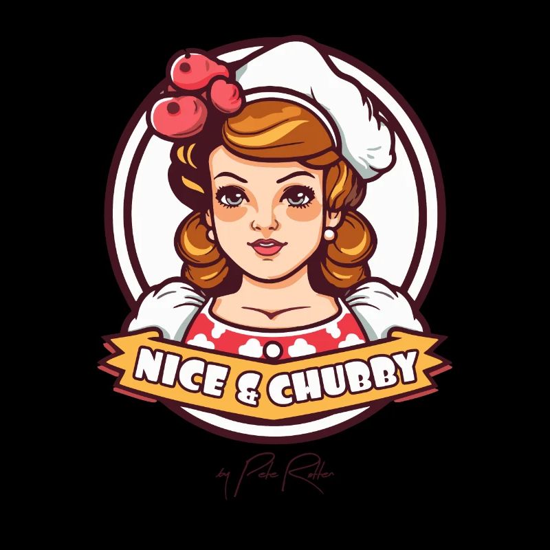 faux logo de restauration rapide, agréable et potelé