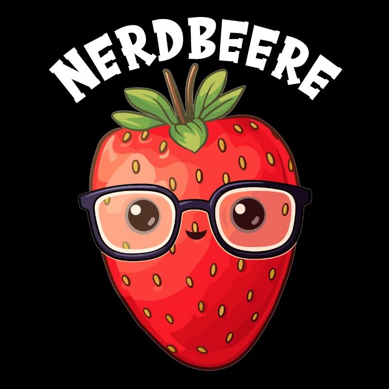 Nerdbeere Junge Mädchen Nerdy Nerd Erdbeere