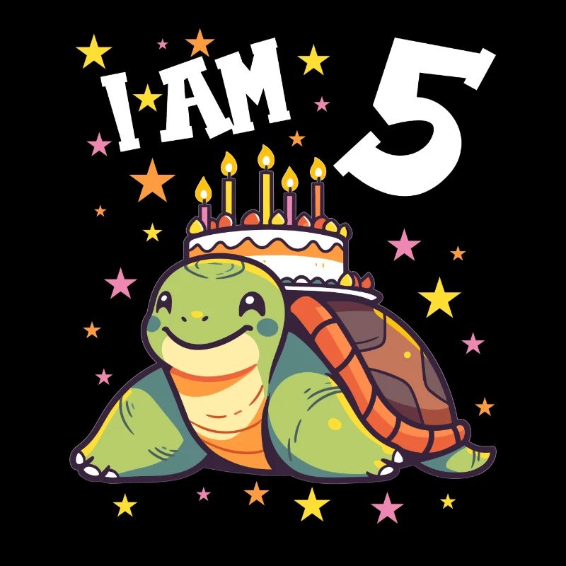 Ich bin 5 Schildkröten Schildkröte 5. Geburtstag