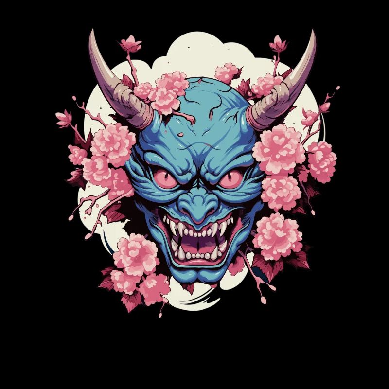 Japanese Hannya Demon Samurai Warrior Oni Mask