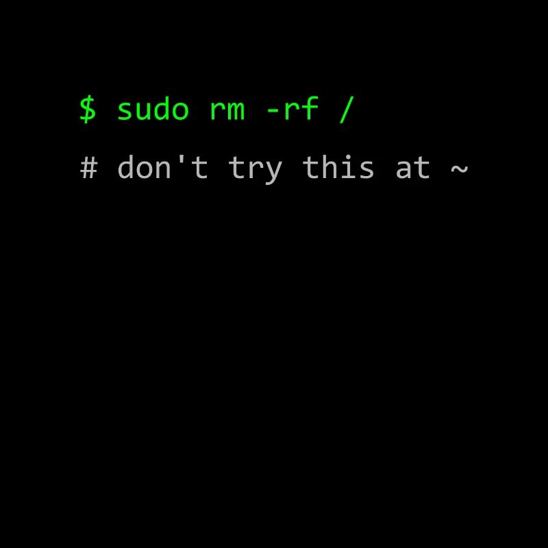 Linux Witz Sudo rm -rf Don't try this at home