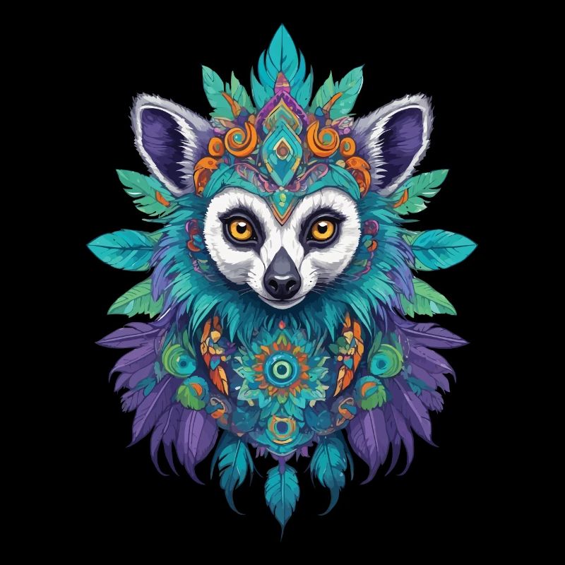 Lemuren Mandala Traumfänger Design
