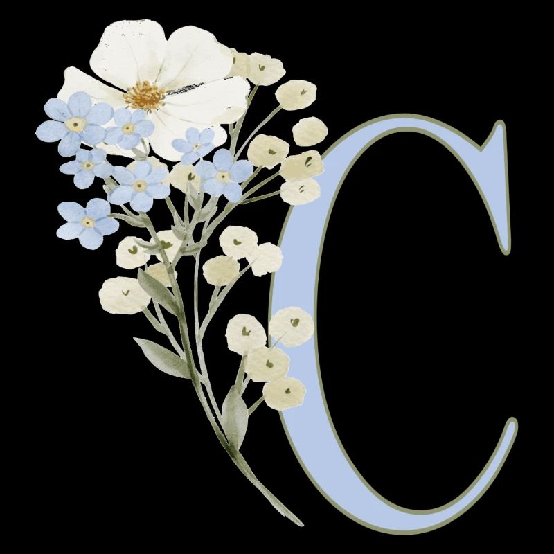Letter C with floral design