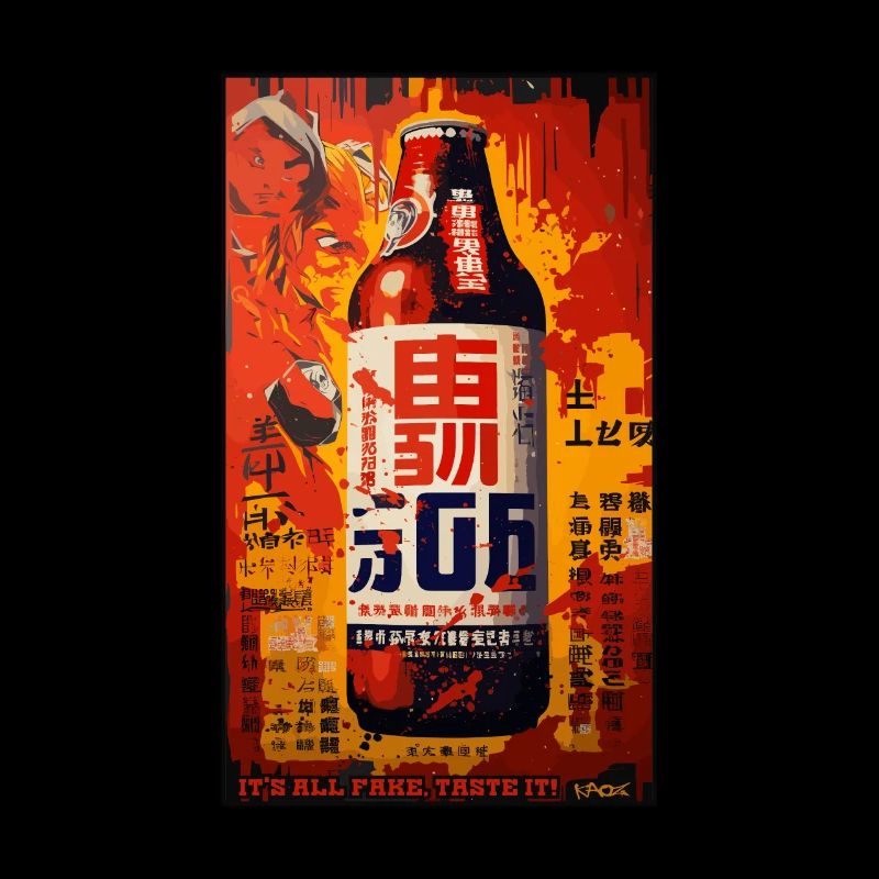 Fictitious advertisement for a Japanese malt bottle