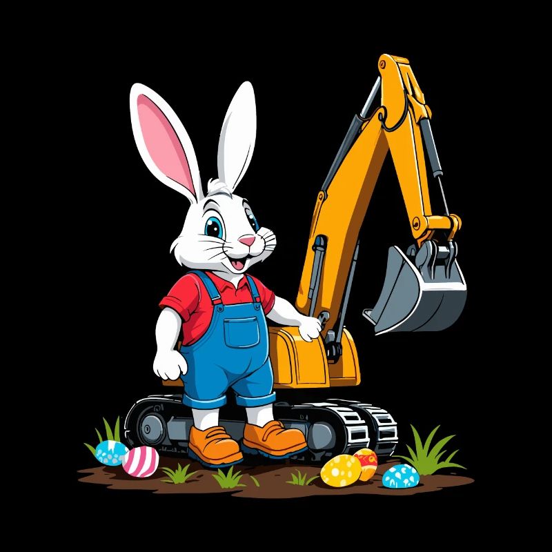 Easter Bunny Excavator Driver Easter Eggs Digging Funny