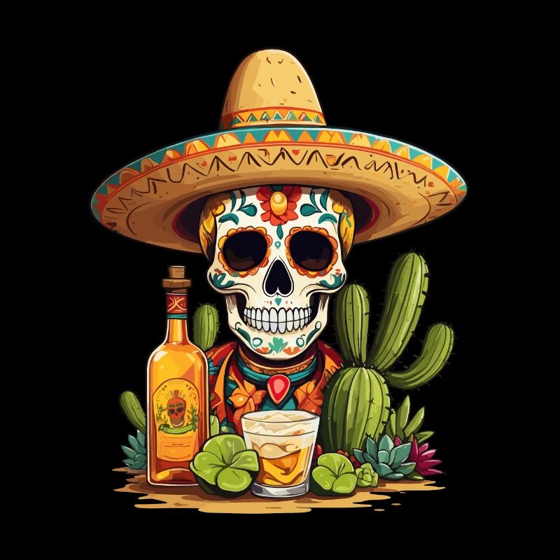 Sugar Skull Tequila Cinco De Mayo Mexique Célébration