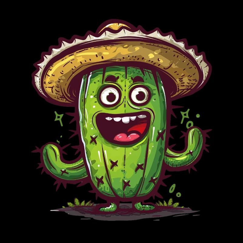 Drôle de cactus avec danses sombrero