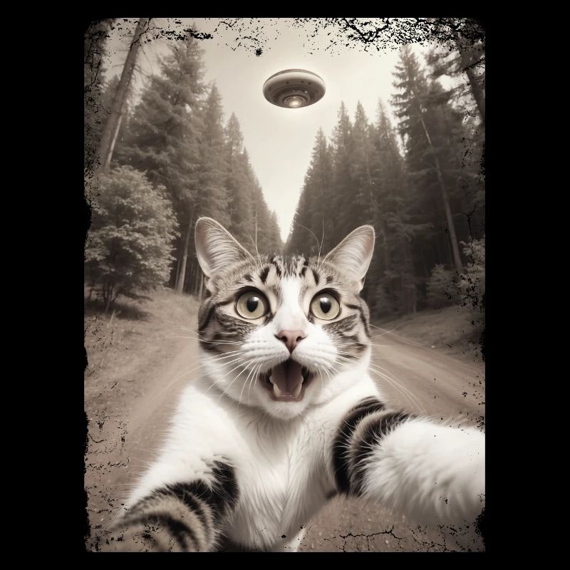 Funny Cat Selfie Alien Spaceship