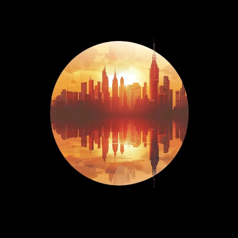 Coucher de soleil Paysage urbain Réflexion