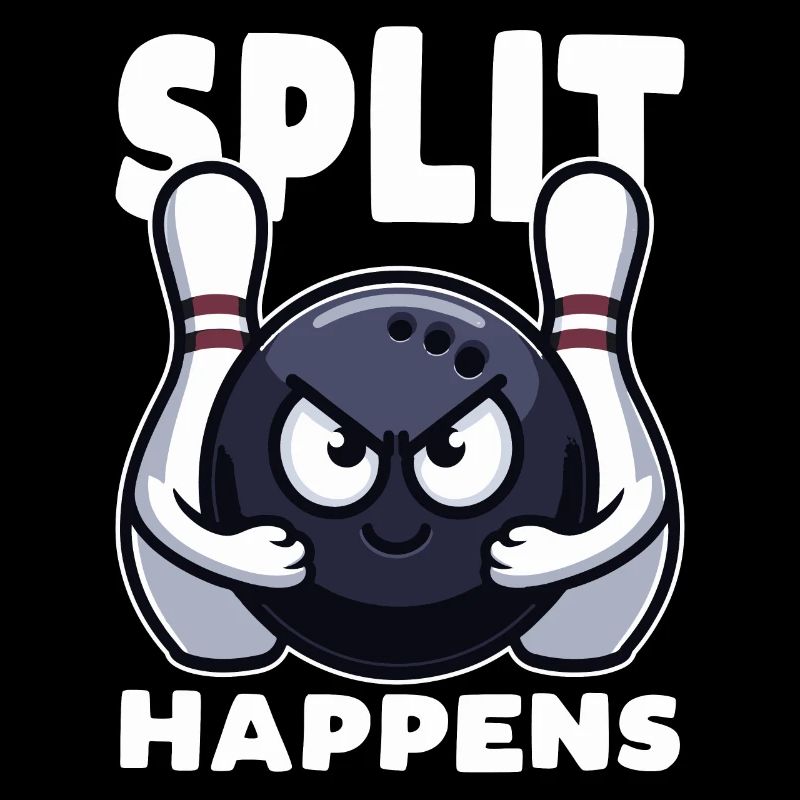 Split Happens Bowling Boule de bowling drôle deux quilles