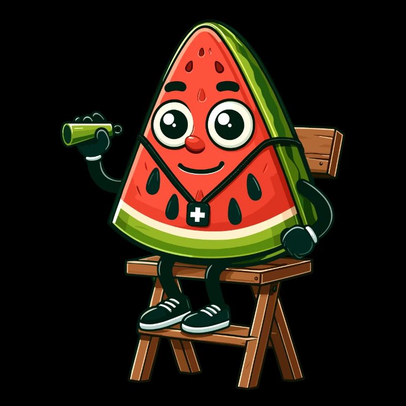 Personnage de pastèque sauveteur