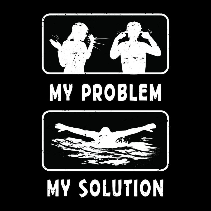 Swimmer My Problem My Solution Pictogram Dad Mom