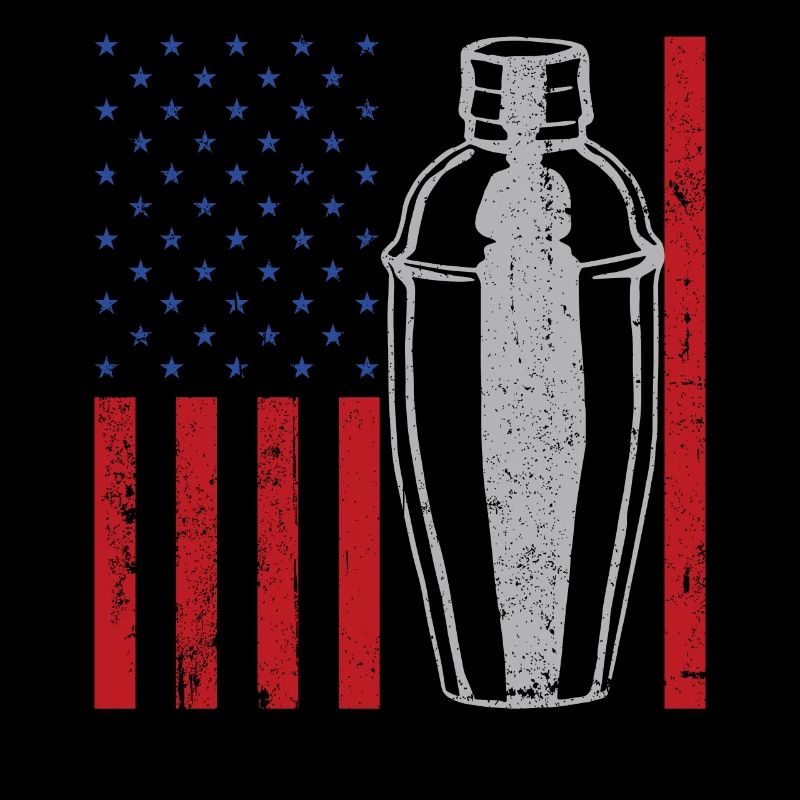 Bartender Mixologist American Flag