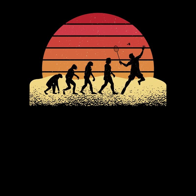 Evolution Badminton Rétro Coucher de soleil Design