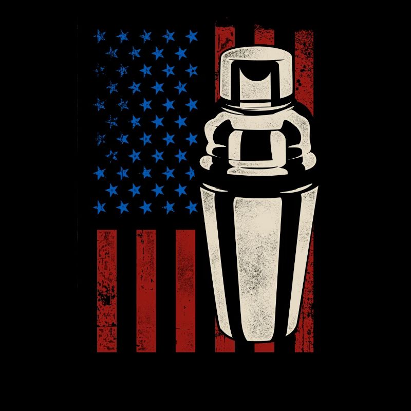 Bartender Mixologist American Flag