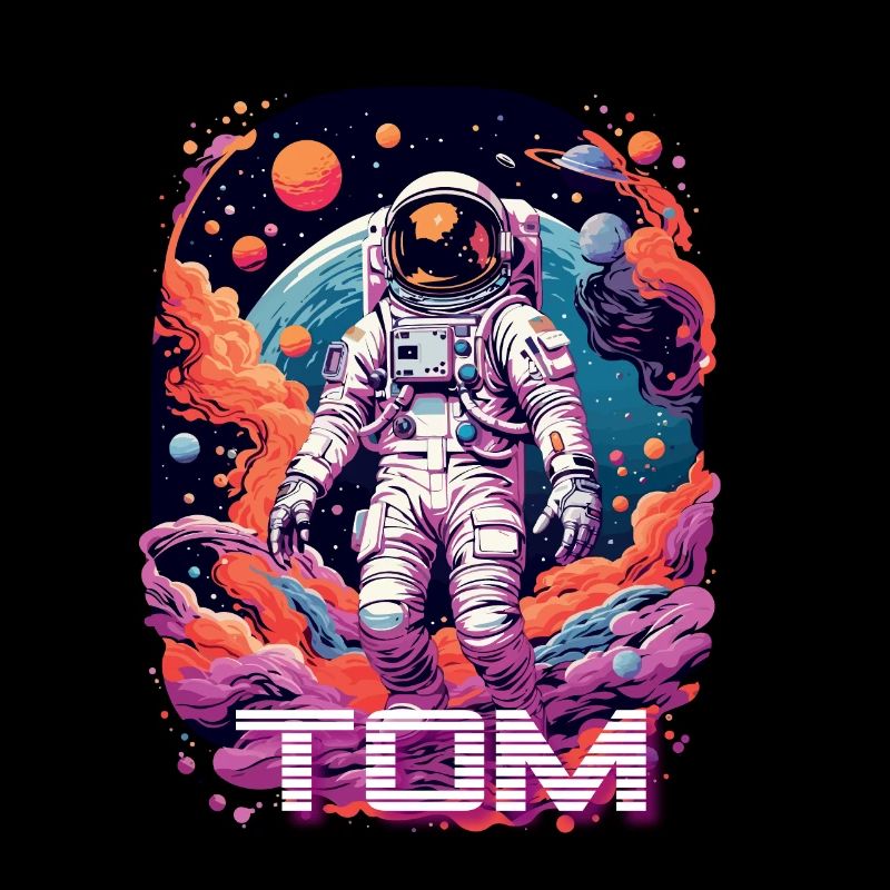 TOM - Beautiful boy name with cool astronaut