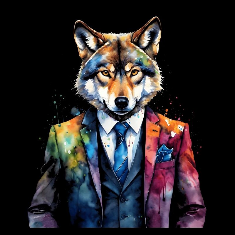 Costume de loup Imprimé coloré de conception d’animaux