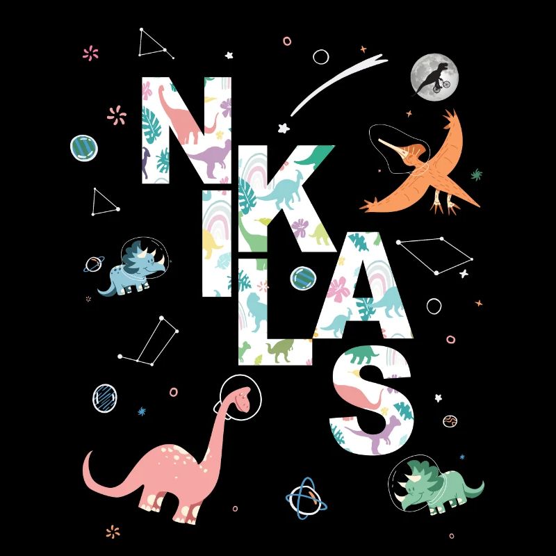 NIKLAS - Beautiful boy name with dinosaur