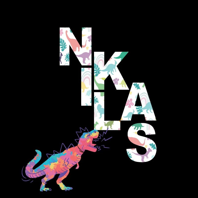 NIKLAS - Beautiful boy name with dinosaur
