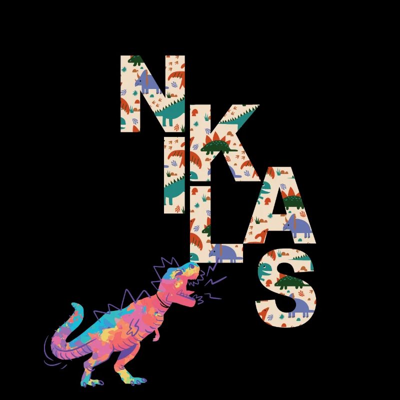NIKLAS - Beautiful boy name with dinosaur