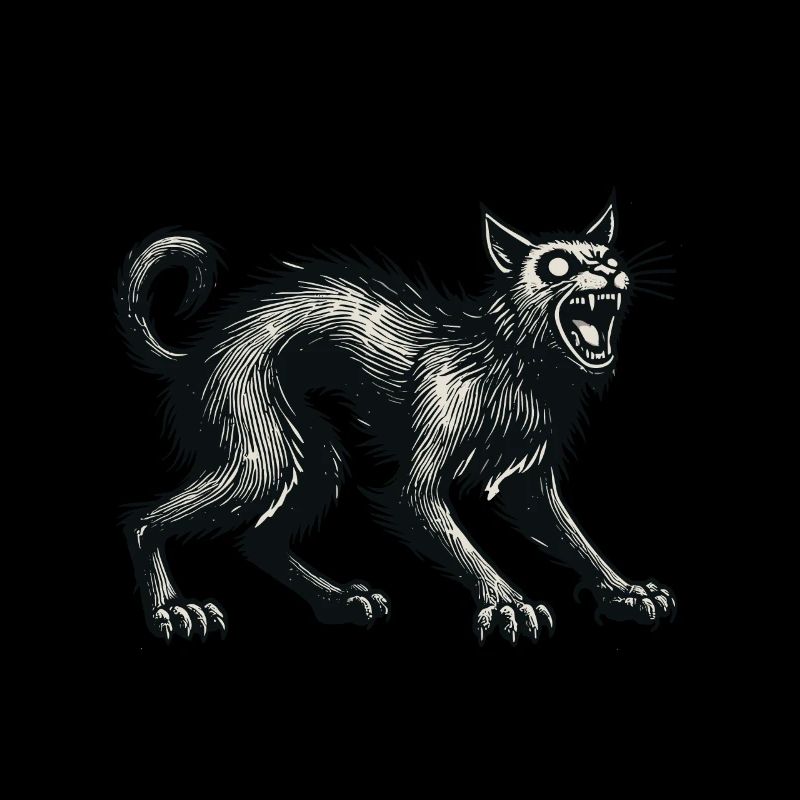 Chat sorcière noir effrayant Chat effrayant