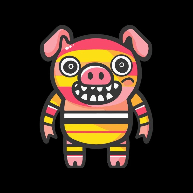 Cochon Halloween Bande dessinée Drôle
