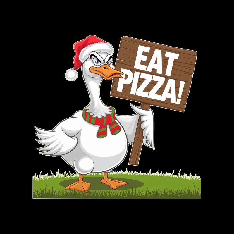 Oie de Noël avec souhait de pizza