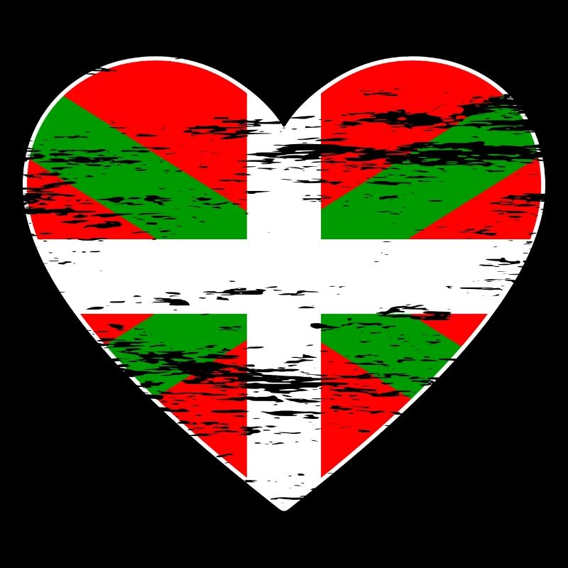 Drapeau basque coeur utilisé