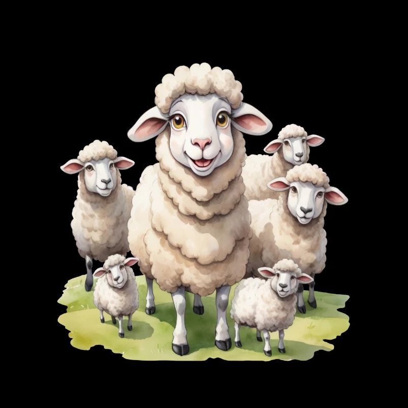 Moutons mignons dans le pré