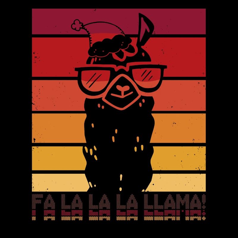 Fa La La Llama - Vintage Sunset Llama with