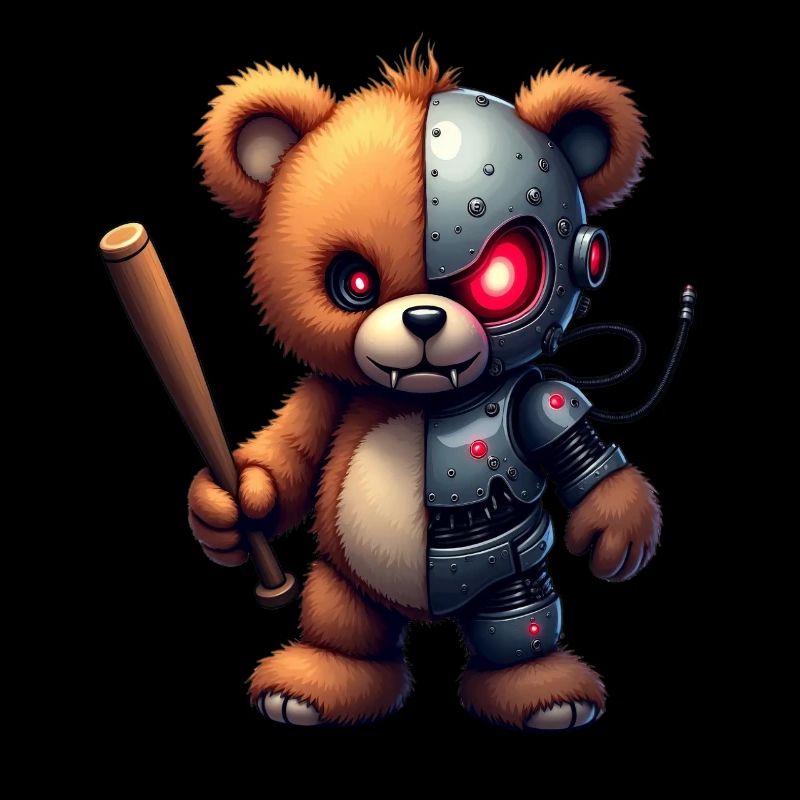 Funny Robot Tech Teddy Bear Cyborg Animal Bear