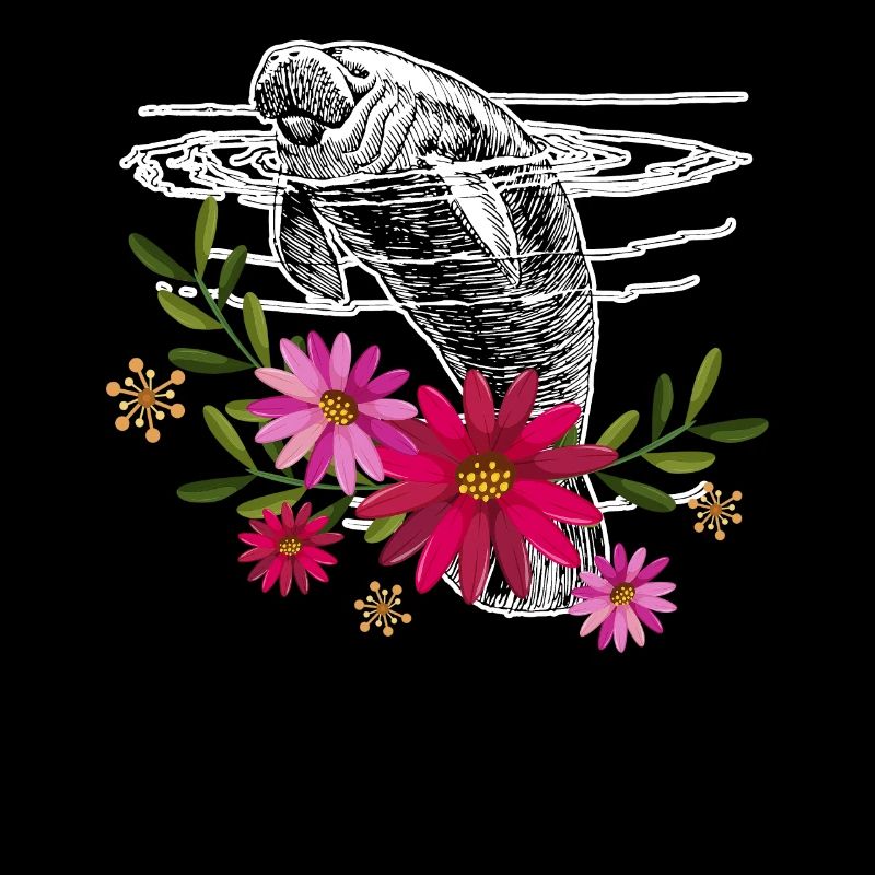 Manatee With Flowers