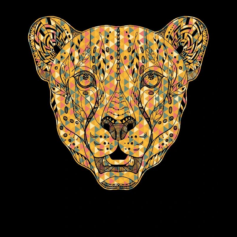Cheetah Geometric Face