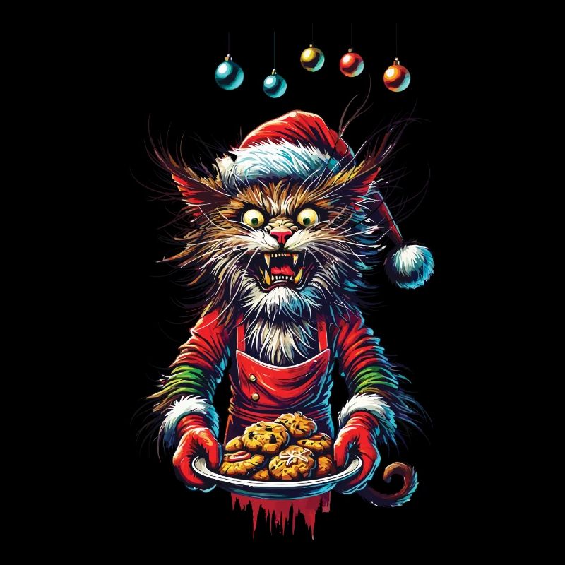 Chat de Noël avec des biscuits