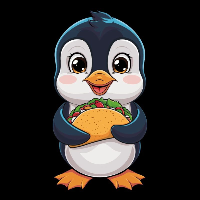 Pingouin mignon avec des tacos