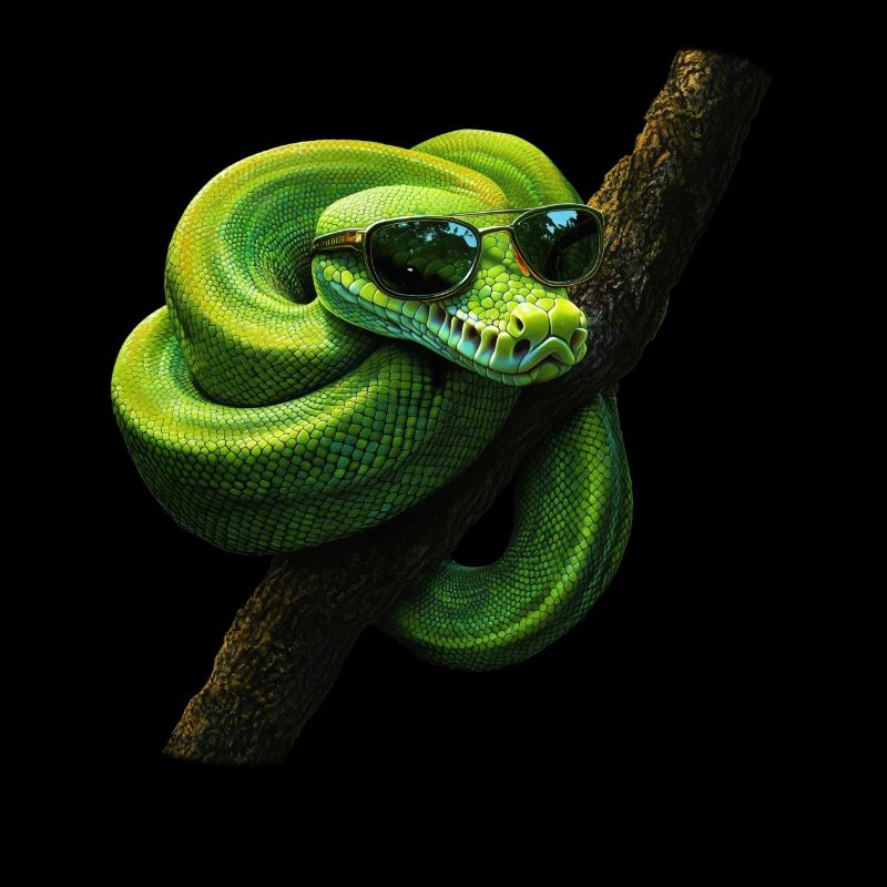 Arbre vert Python Serpents Amoureux Terrarium