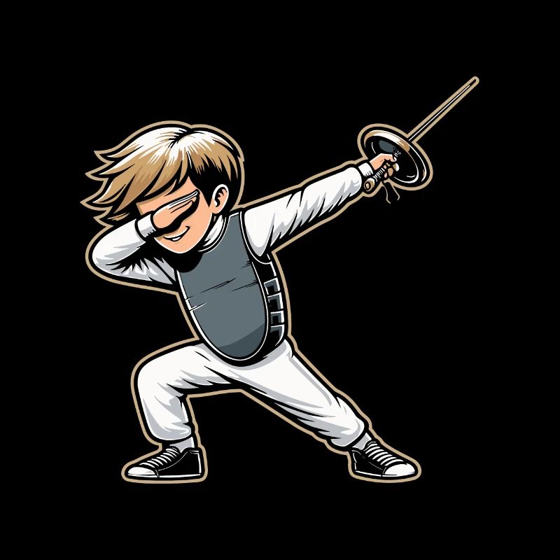 Doublage Garçon Escrimeur Clôture Épée Épée Escrime