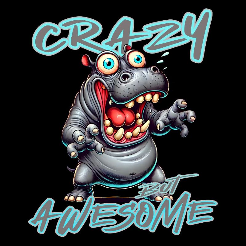 Crazy but Awesome Nilpferd Comic Stil