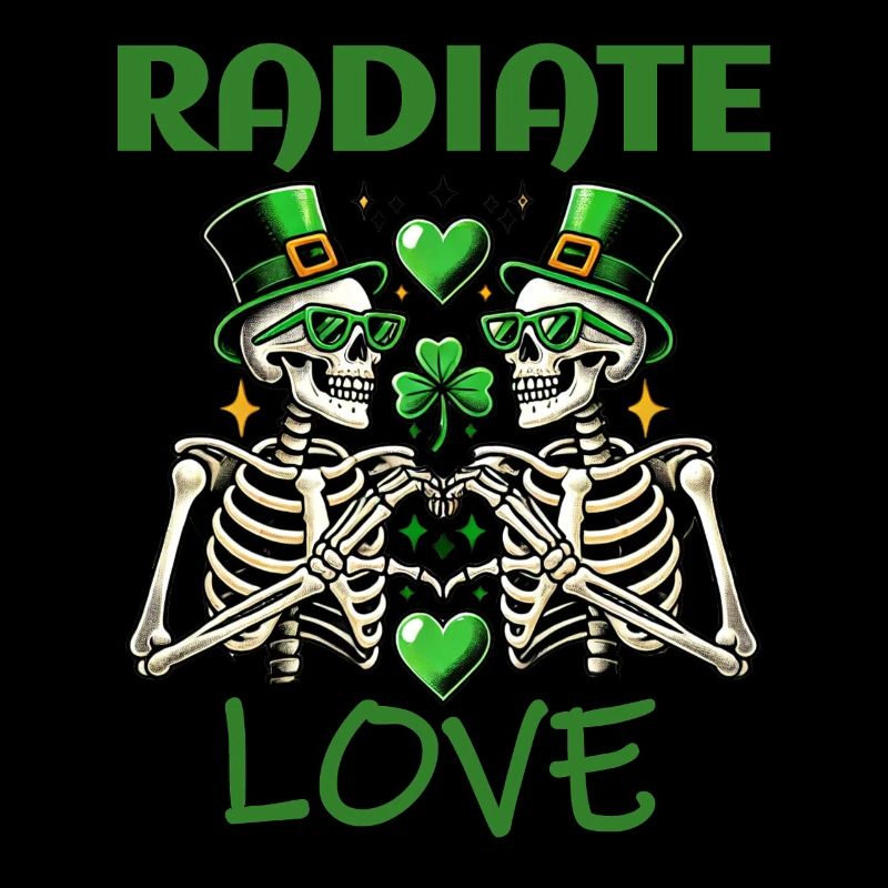 Saint-Patrick - Le design du squelette rayonne d’amour