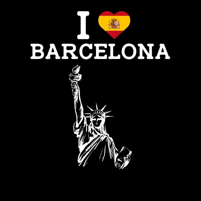 J’aime Barcelone Statue Espagne Lover Coeur Drapeau