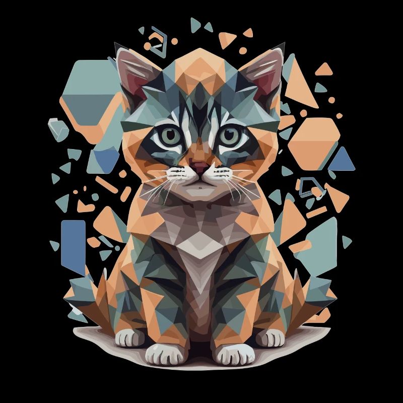Polygon Katze Low-Poly