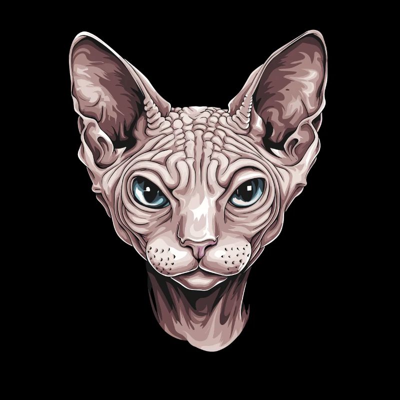 Fascinating Sphinx Cat Portrait Artwork