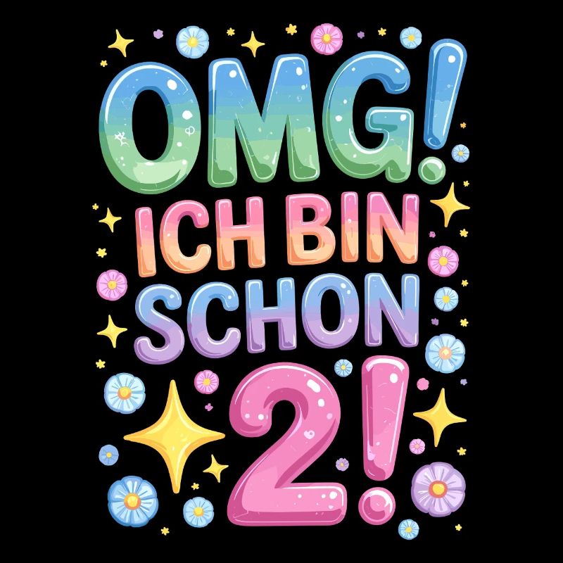 2. Geburtstag Mädchen OMG Ich Bin Schon 2 Jahre