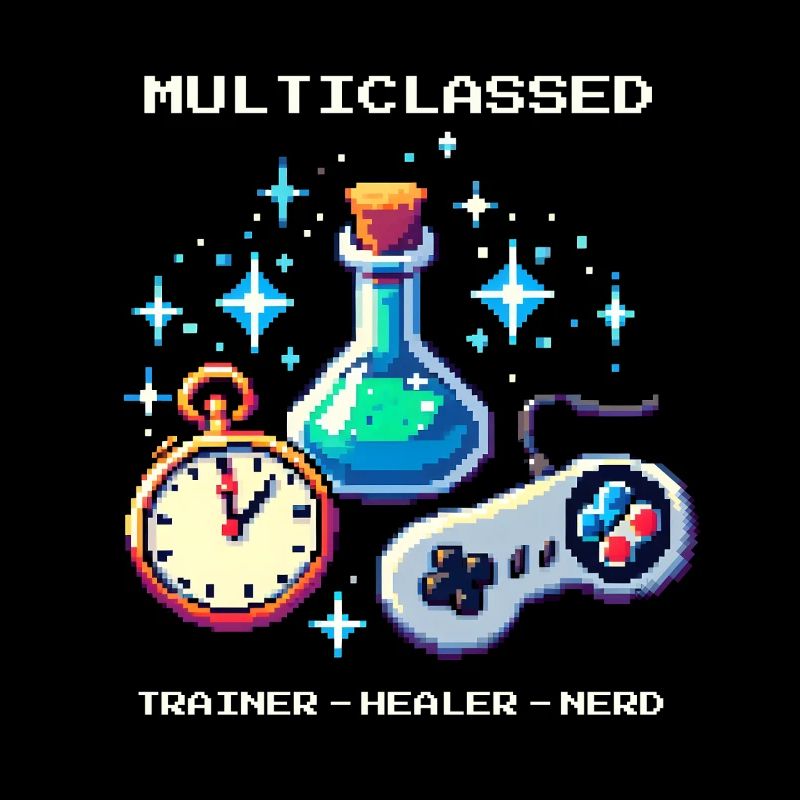 Ergotherapie Trainer Heiler Nerd Retro Pixel Art