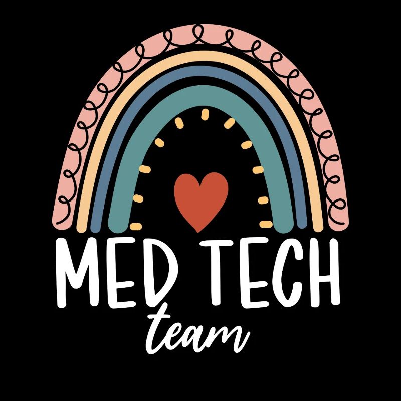 Med Tech Team Boho Rainbow Funny Medical Lab