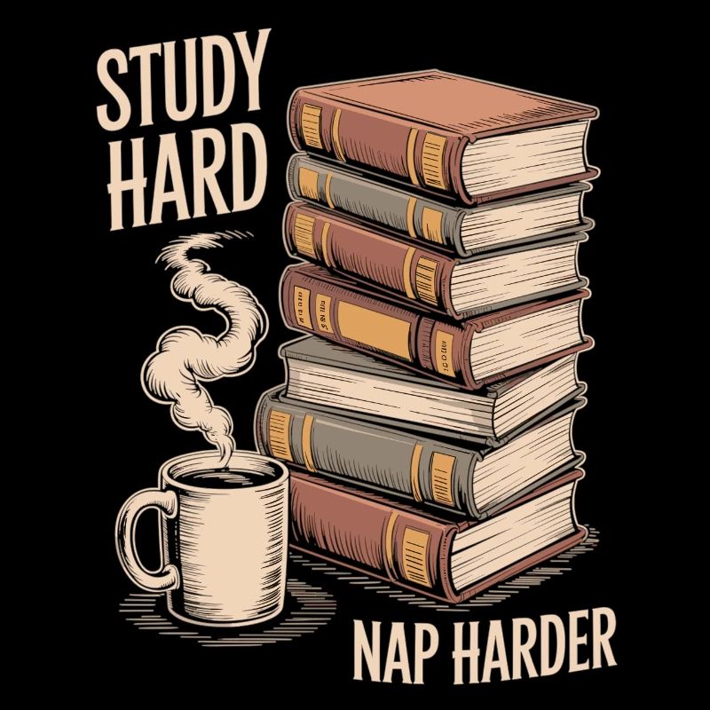 Bücher, Kaffee, Nickerchen - Lernen mit Stil