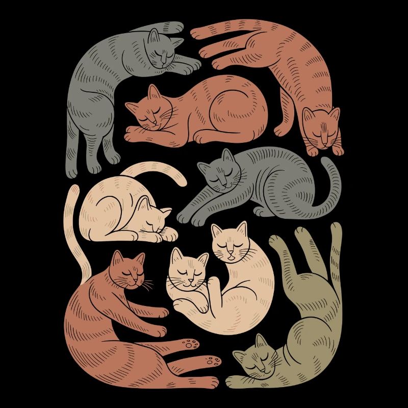 Entspannte Boho Katze Muster