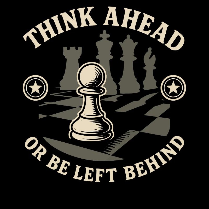 Chess Player Think Ahead Or Be Left Behind Board