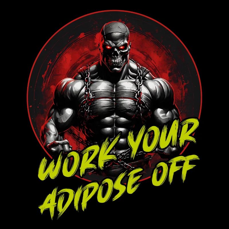 Musculation Motivation Muscle Skull Six Pack